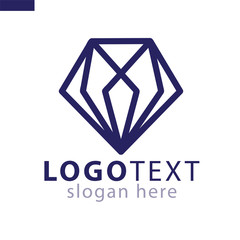 Fototapeta premium Line Diamond logo icon vector template