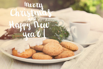 coffee with cinnamon and cookies