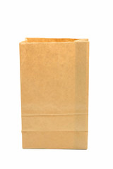 Brown paper bag recycle isolated on white background