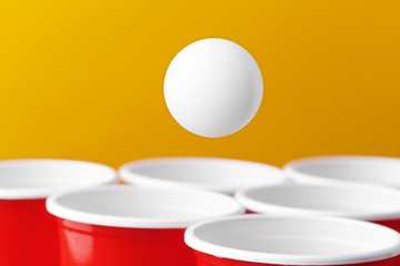 College party sport - beer pong