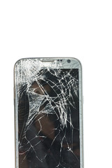 Crack damage screen smartphone