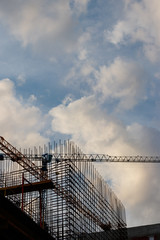 Steel frameworks of building under construction