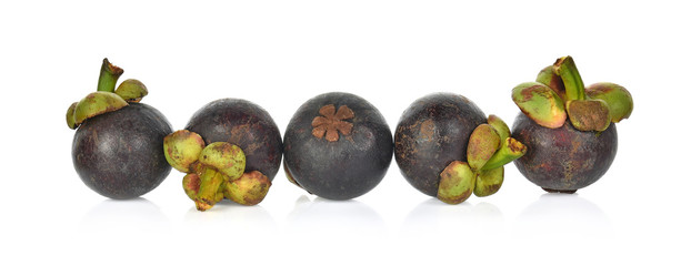 Mangosteen isolated on white background.