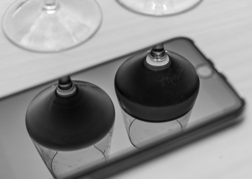 Wine Glasses Through The Smart Phone 1