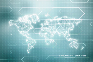 2d illustration world map abstract background