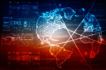 2d illustration world map abstract background