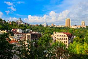 View of historical neighbourhood Podil in Kiev, Ukraine