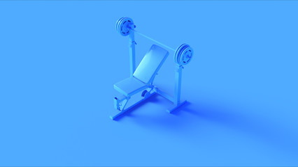 Blue Incline Weight Bench 3d illustration 3d rendering