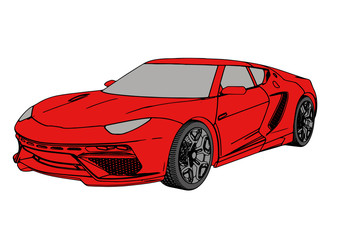 red sport car vector