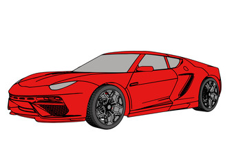 Obraz na płótnie Canvas red sport car vector