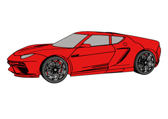 red sport car vector