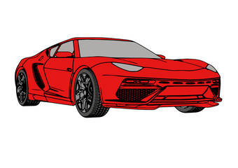 red sport car vector
