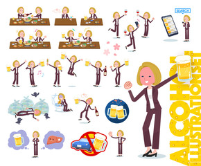 Fototapeta premium flat type blond hair business women_alcohol