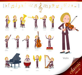 flat type blond hair business women_classic music