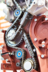 Chain drive and gear in mechanism