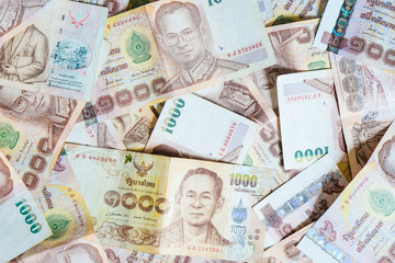 Thailand 1000 bath value money note background