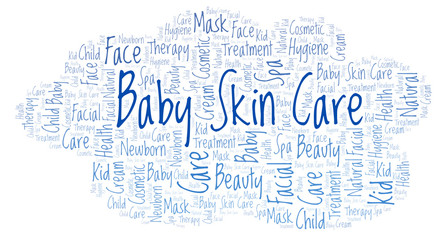 Fototapeta premium Baby Skin Care word cloud.