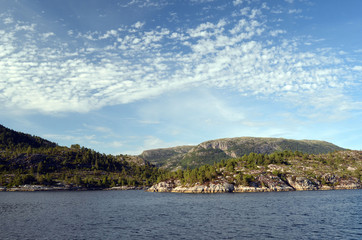 Mountains and fjord. Norwegian nature. Sognefjord. Flam, Norway
