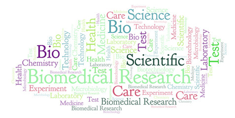 Obraz premium Biomedical Research word cloud.
