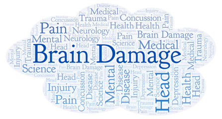 Fototapeta premium Brain Damage word cloud.