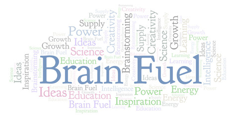 Obraz premium Brain Fuel word cloud.