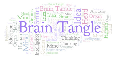 Fototapeta premium Brain Tangle word cloud.