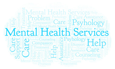 Fototapeta premium Mental Health Services word cloud.