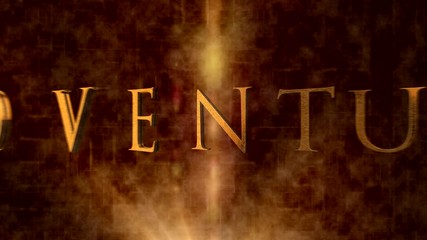 Adventure metallic text word cinematic intro 3D animation