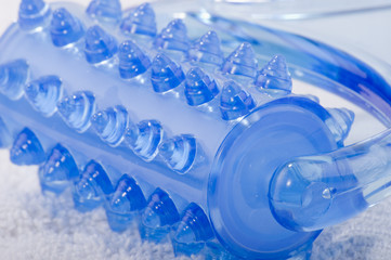 blue plastic massage roller