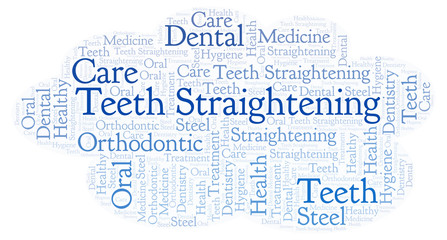 Fototapeta premium Teeth Straightening word cloud.