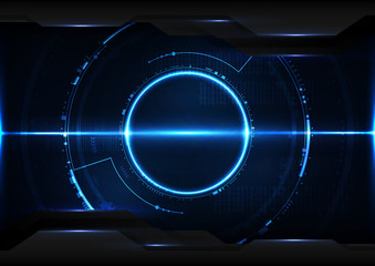 Abstract digital technology futuristic data interface background vector