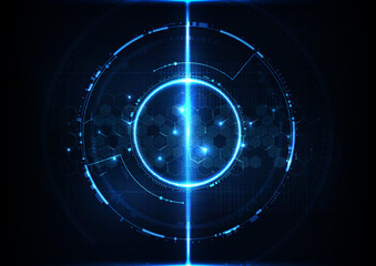 Abstract digital technology futuristic hexagonal data background vector