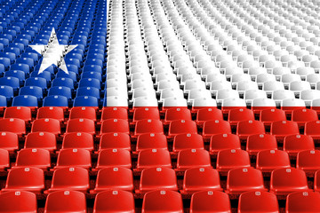 Chile flag stadium seats. Sports competition concept.