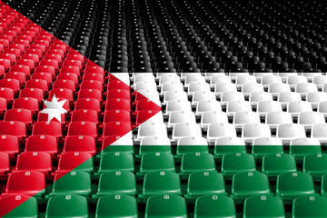 Jordan flag stadium seats. Sports competition concept.