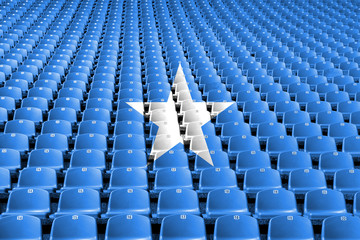 Somalia flag stadium seats. Sports competition concept.