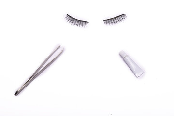 False Eyelashes isolated on white background