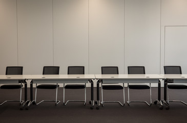 chairs in an empty class room