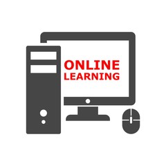 Online learning concept, simple vector icon