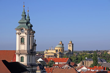 Cathedral and basilica of Eger cityscape Hungary