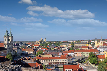 Naklejka na ściany i meble churches old buildings and basilica of Eger cityscape Hungary