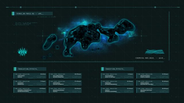 Unknown type of virus, disease research, vaccine development, lab experiment. Biological experiments, virus modification, laboratory software interface