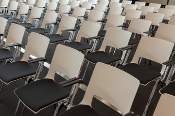 chairs in an empty class room