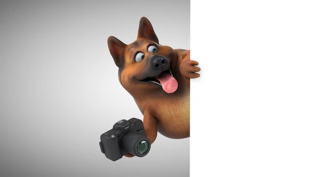 Fun german shepherd dog - 3D Animation