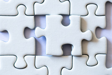 Fototapeta premium Puzzle ablout to be complete close up