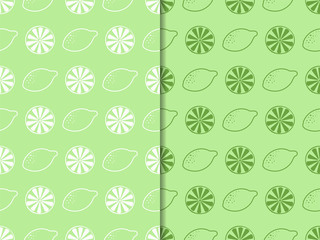 Seamless pattern with lemon and slice