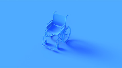 Blue Hospital Wheelchair 3d illustration 3d rendering	