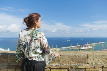 woman in a tourist place