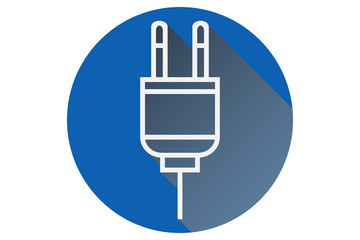 Icono azul de un enchufe..