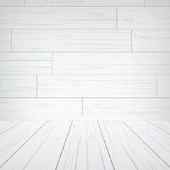 White wood pattern and texture for background. Vector.