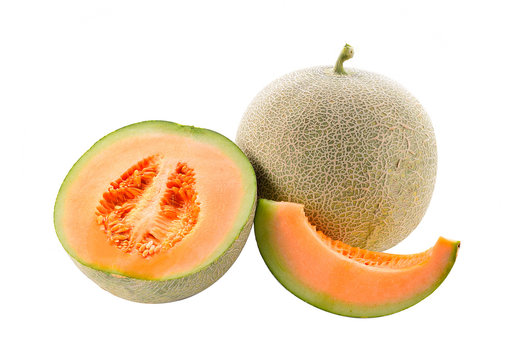 Fresh melon isolated on white background